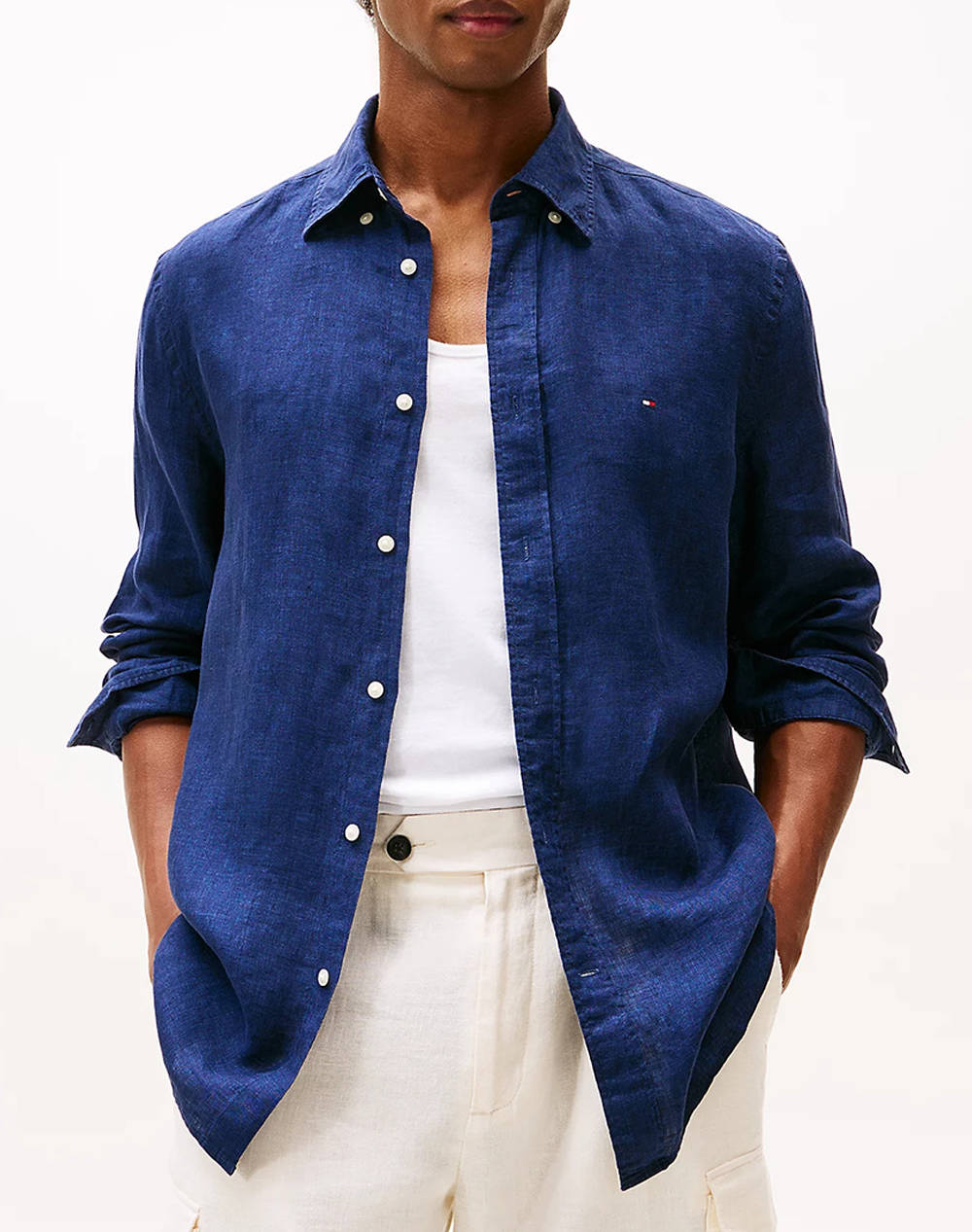 TOMMY HILFIGER PIGMENT DYED LI SOLID RF SHIRT
