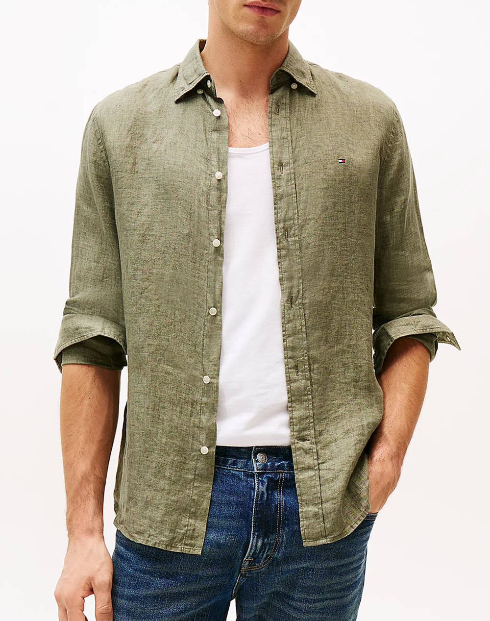 TOMMY HILFIGER PIGMENT DYED LI SOLID RF SHIRT
