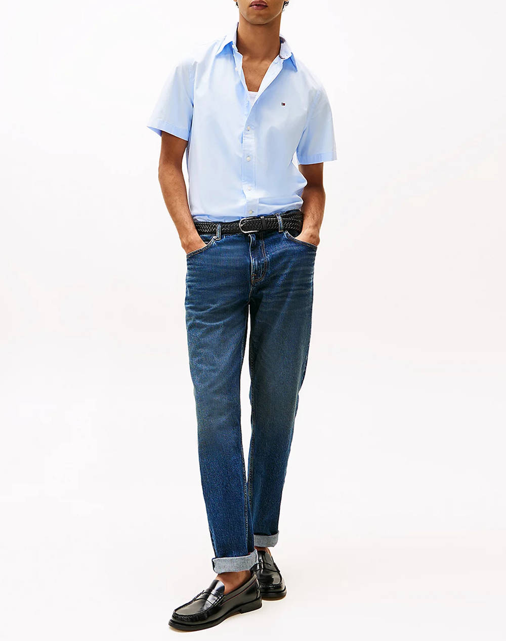 TOMMY HILFIGER FLEX POPLIN SOLID S/S SHIRT