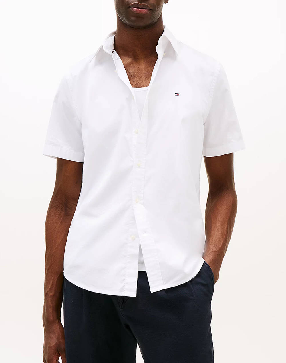 TOMMY HILFIGER FLEX POPLIN SOLID S/S SHIRT