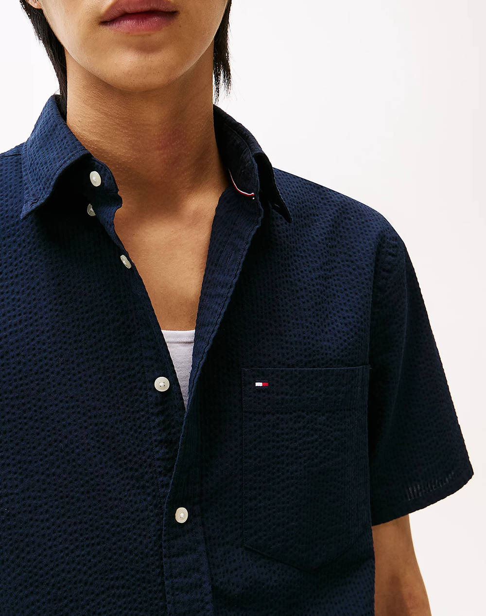 TOMMY HILFIGER SEERSUCKER SOLID SS RF SHIRT