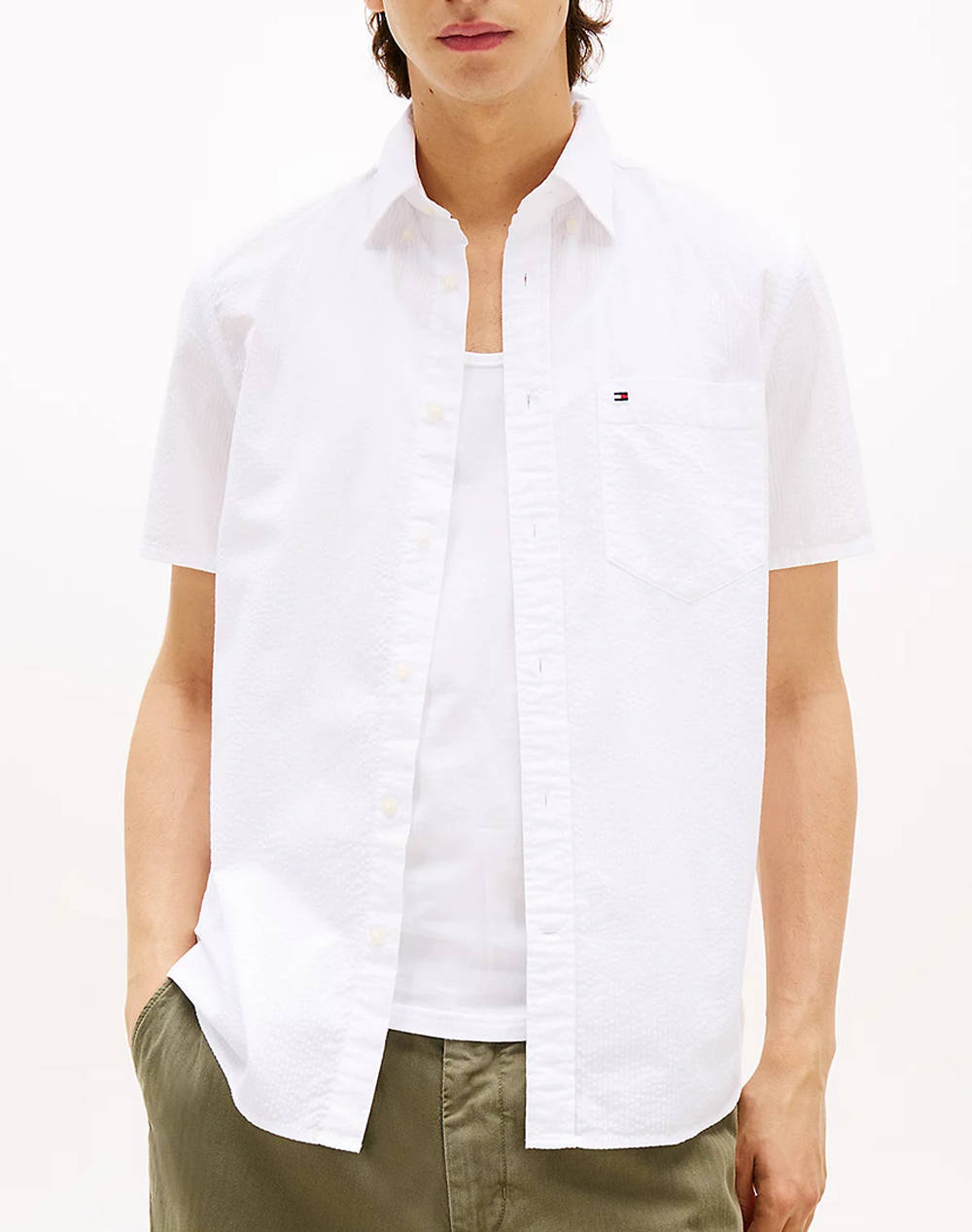 TOMMY HILFIGER SEERSUCKER SOLID SS RF SHIRT