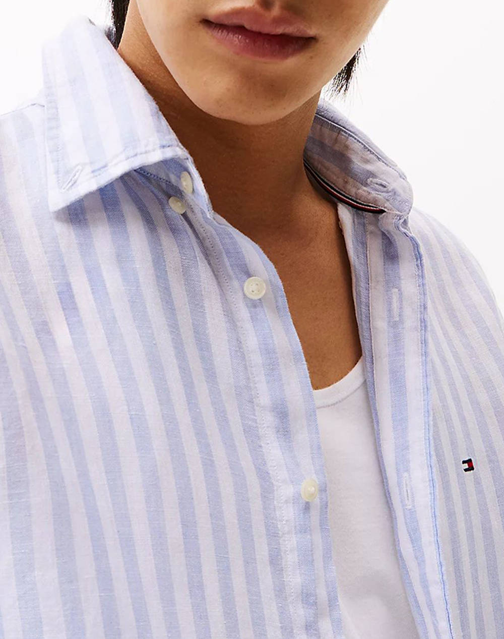 TOMMY HILFIGER LINEN ESSENTIAL STRIPE RF SHIRT