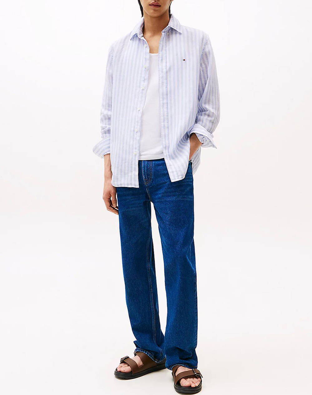 TOMMY HILFIGER LINEN ESSENTIAL STRIPE RF SHIRT