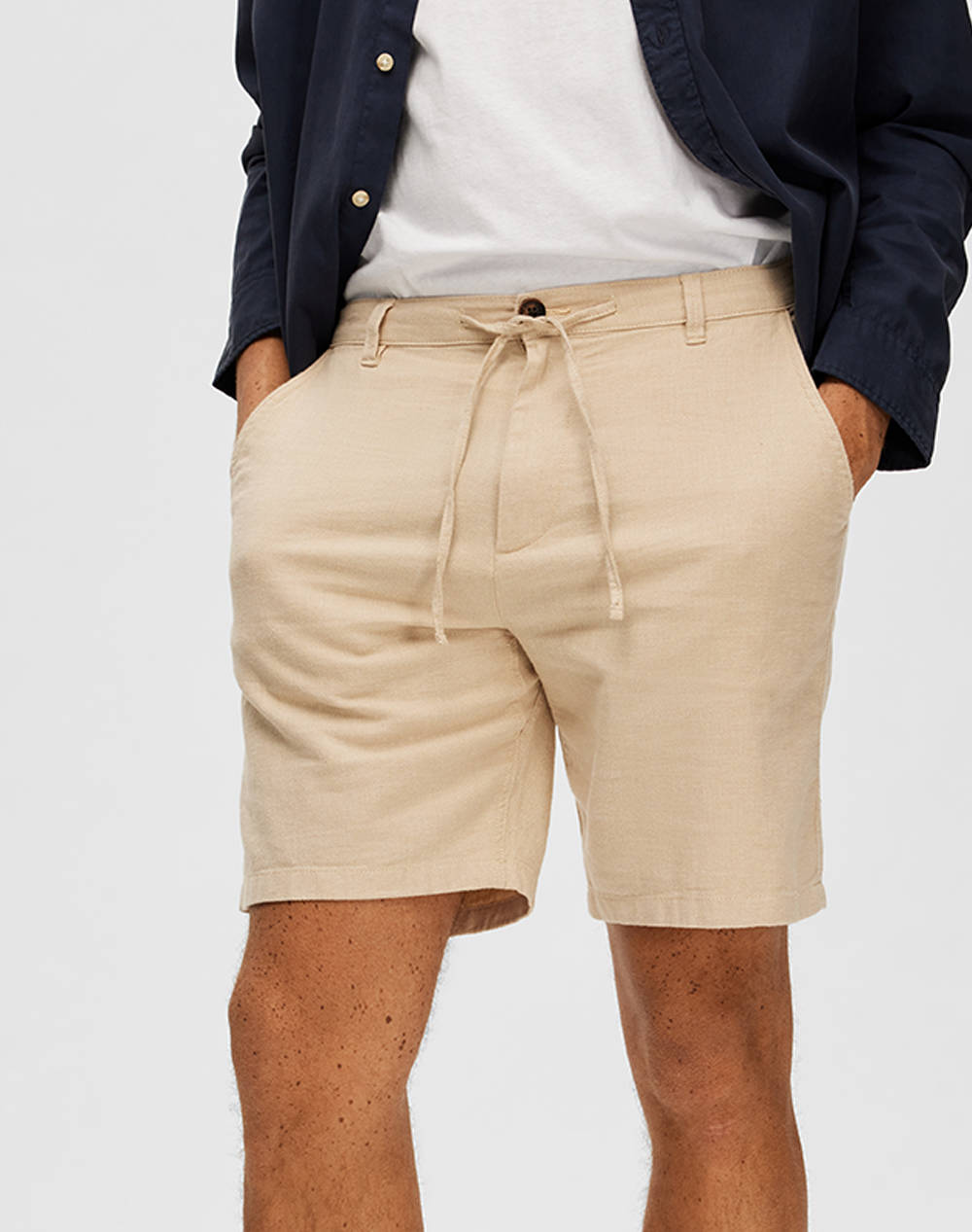 SELECTED SLHREGULAR-BRODY LINEN BLD SHORTS NOOS