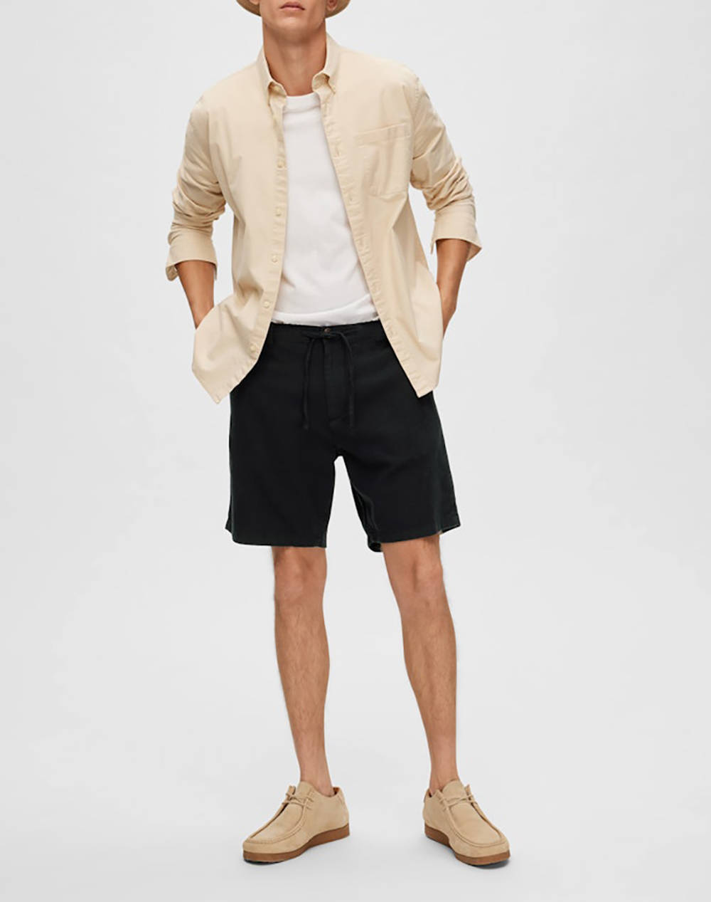 SELECTED SLHREGULAR-BRODY LINEN BLD SHORTS NOOS