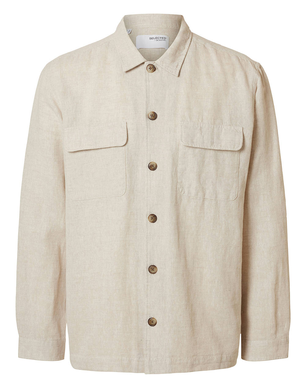 SELECTED SLH-LEROY LINEN BLEND OVERSHIRT LS NOOS