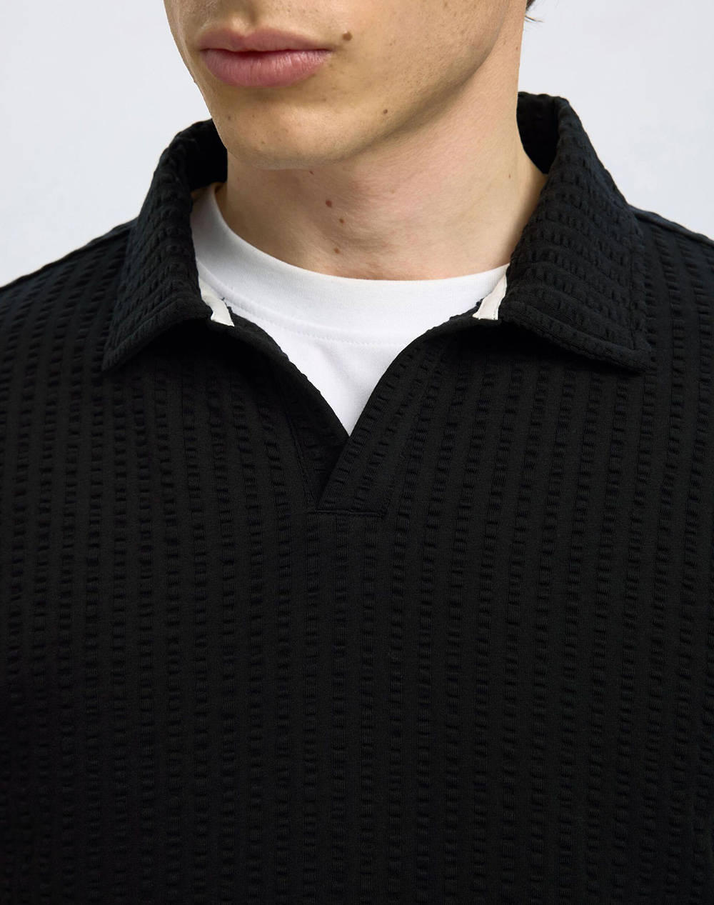 SELECTED SLHBLAKE SPLITNECK SS POLO