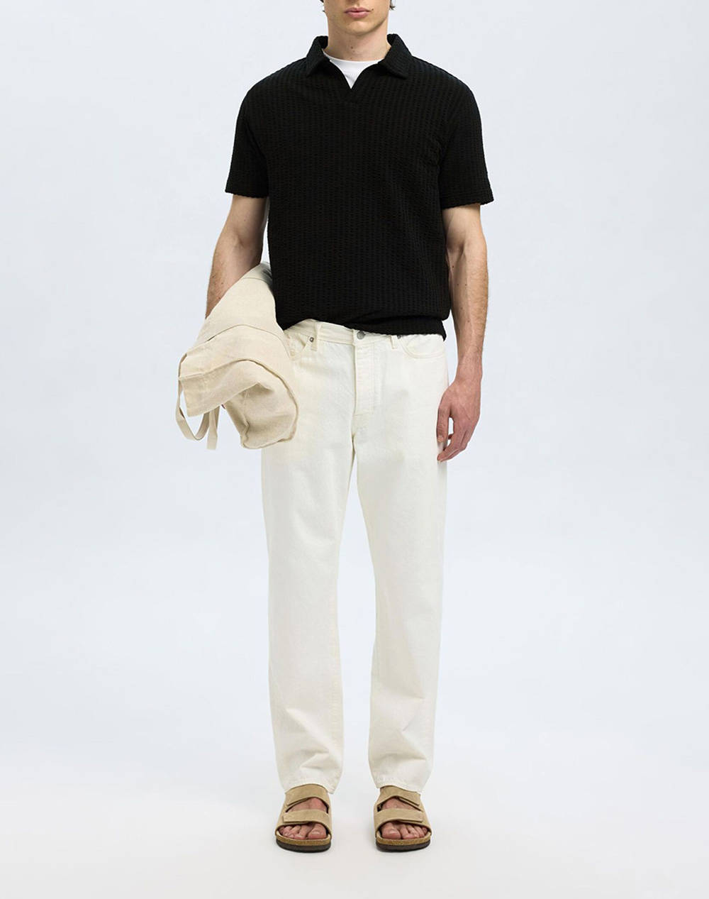 SELECTED SLHBLAKE SPLITNECK SS POLO