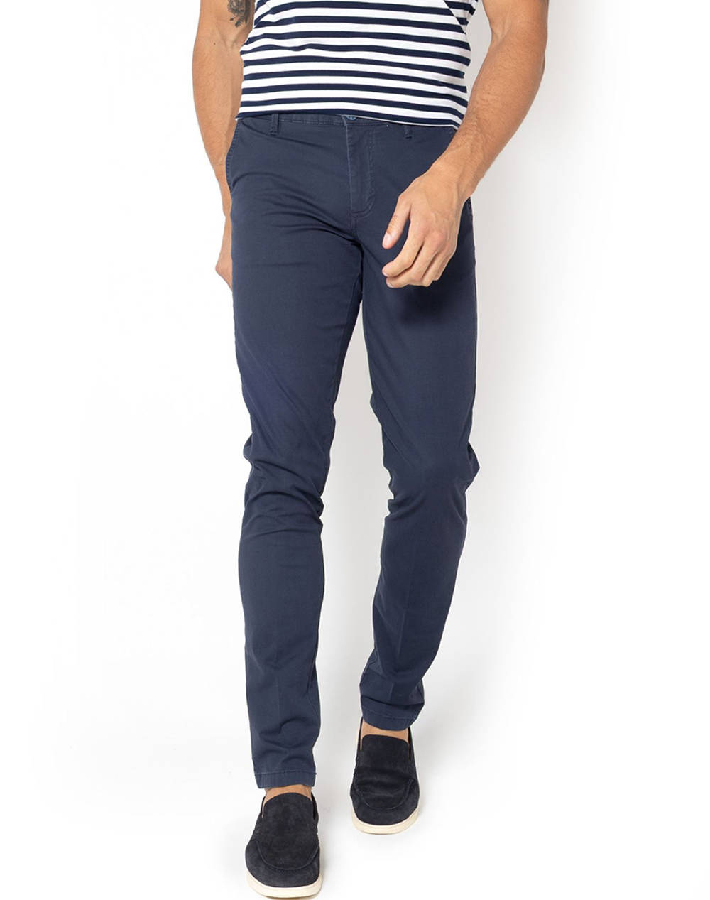 THE BOSTONIANS PANTALONI CHINOS DOBBY MODERN FIT