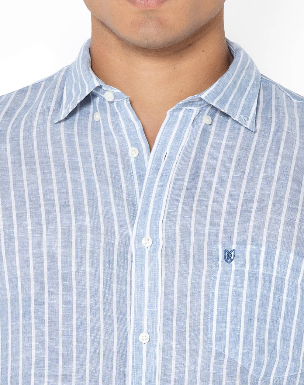THE BOSTONIANS CAMASA ACORN IN REGULAR FIT Stripe LINEN Button-down Regular Fit