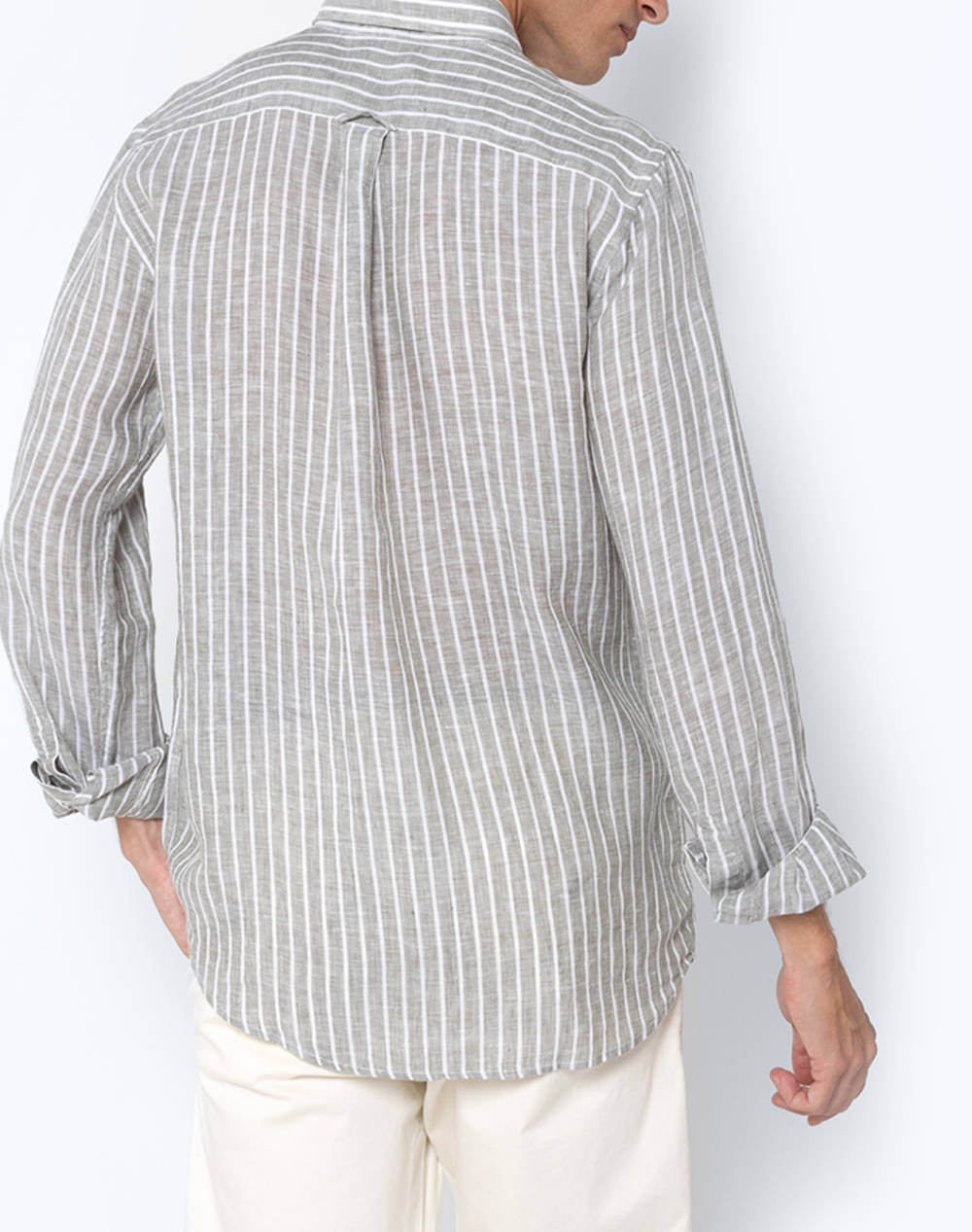 THE BOSTONIANS CAMASA ACORN IN REGULAR FIT Stripe LINEN Button-down Regular Fit