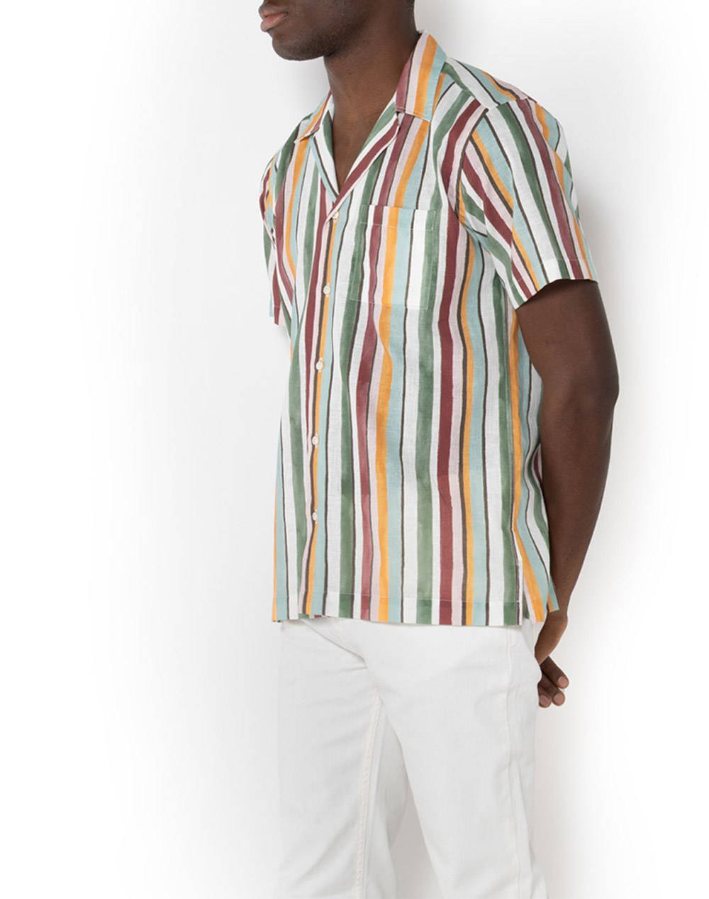 THE BOSTONIANS CAMASA CHARLES IN BUMBAC CUSTOM Print LINEN COTTON Bayron Custom FIT