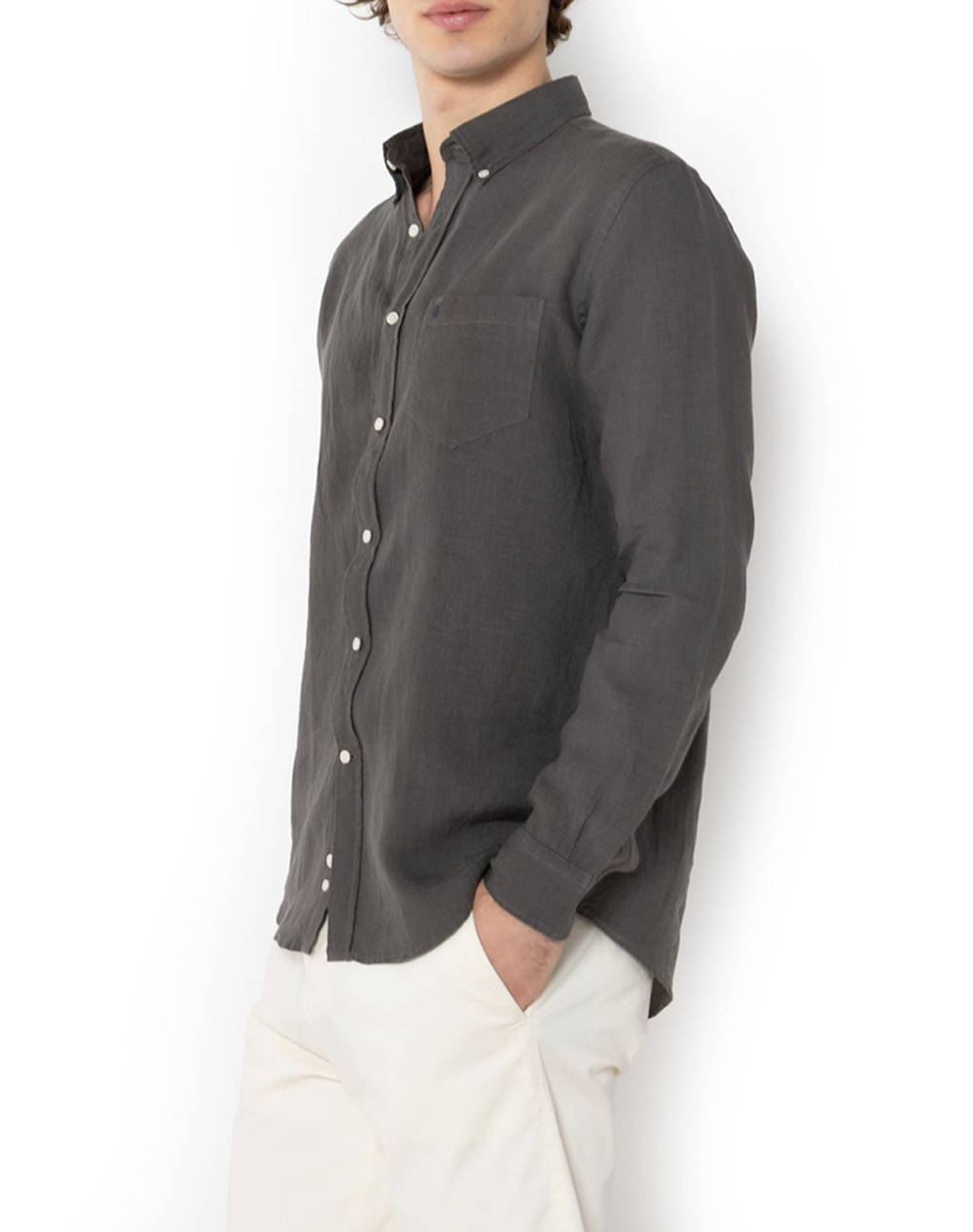 THE BOSTONIANS CAMASA DIN IN REGULAR FIT Plain LINEN Button-down Regular Fit