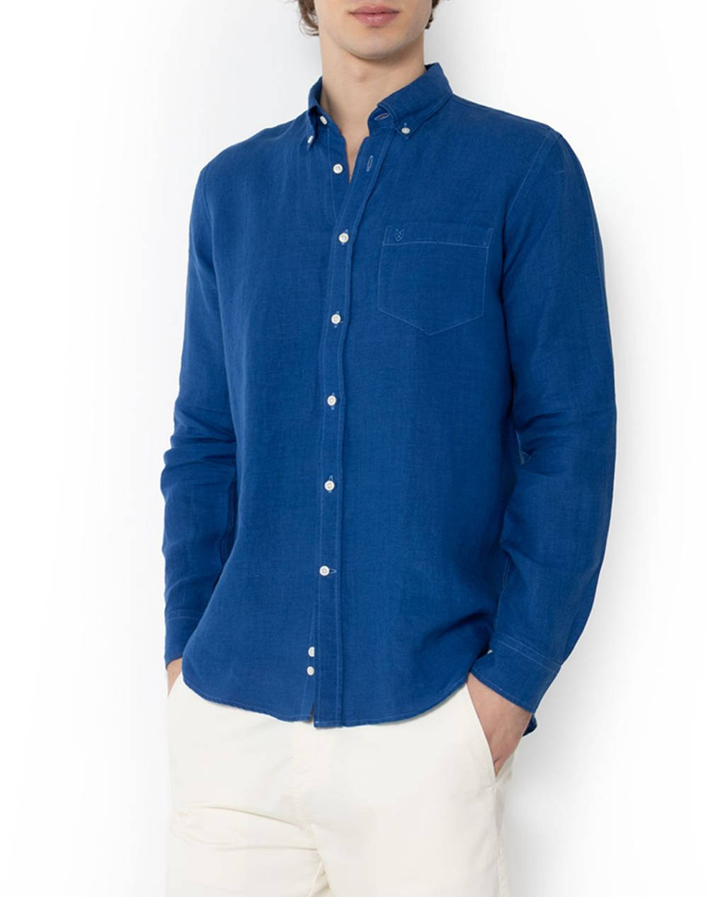 THE BOSTONIANS CAMASA DIN IN REGULAR FIT Plain LINEN Button-down Regular Fit