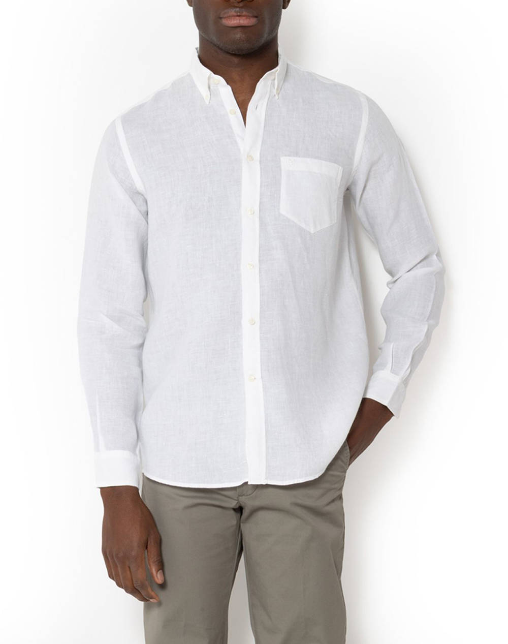 THE BOSTONIANS CAMASA DIN IN REGULAR FIT Plain LINEN Button-down Regular Fit
