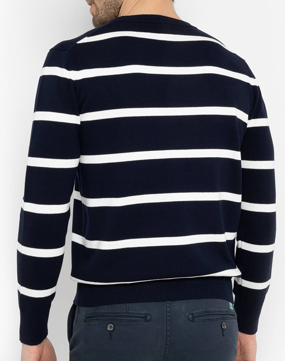 THE BOSTONIANS BLUZA DIN BUMBAC TRICOTATA CU DECOLTEU REGULAR FIT