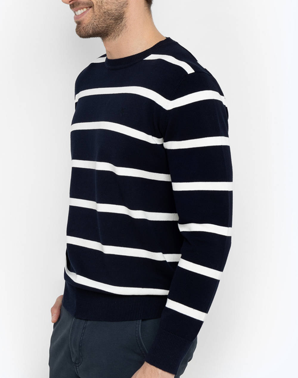THE BOSTONIANS BLUZA DIN BUMBAC TRICOTATA CU DECOLTEU REGULAR FIT