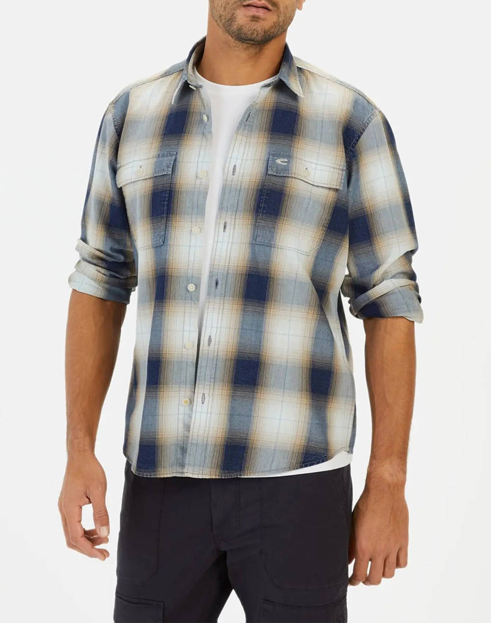 CAMEL CAMASA Μ.Μ checked 2Pocket+flaps