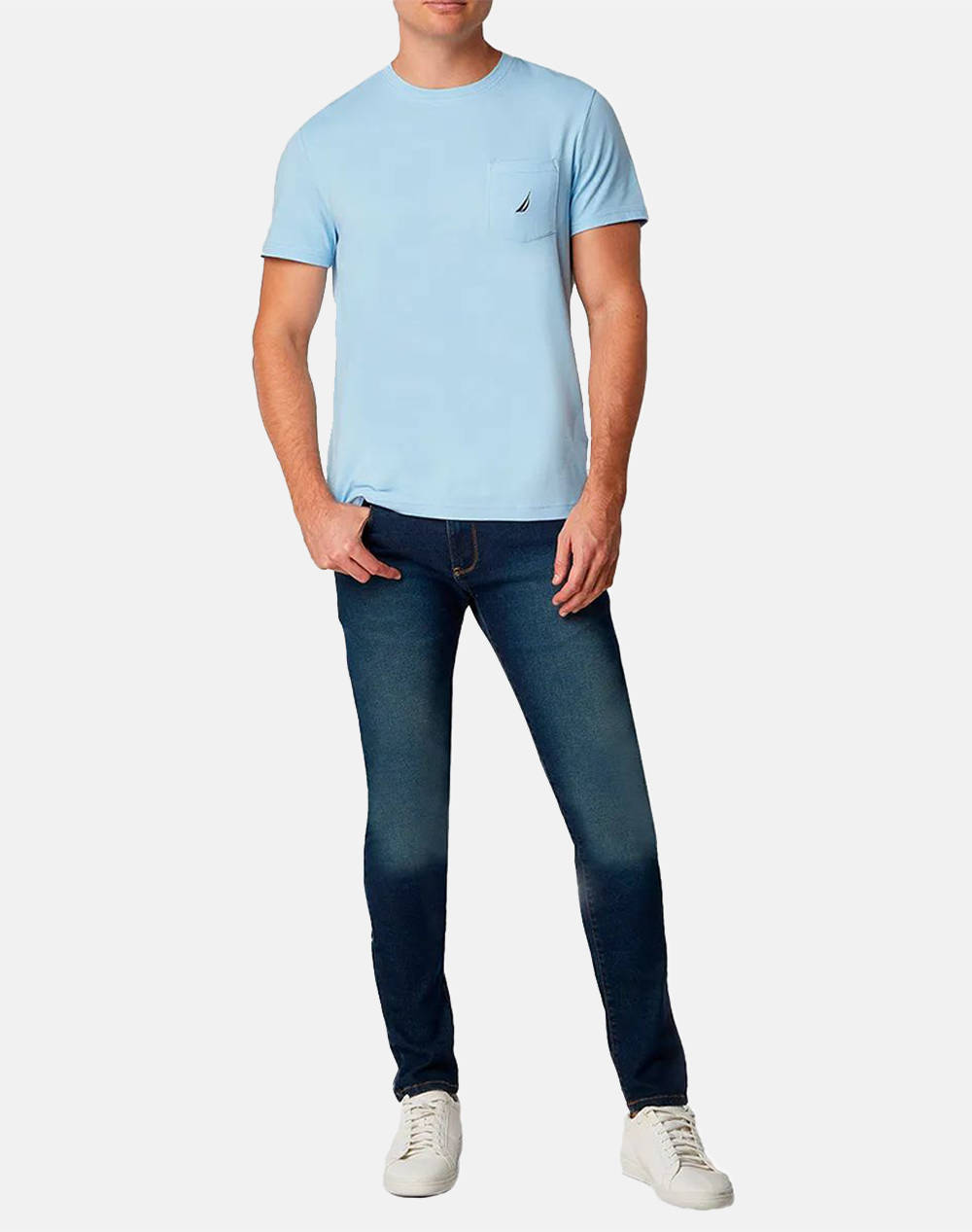 NAUTICA BLUZA T-SHIRT ΚΜSS ANCHOR POCKET TEE