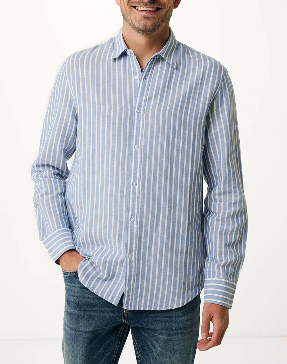 MEXX AIDEN Basic linen shirt striped