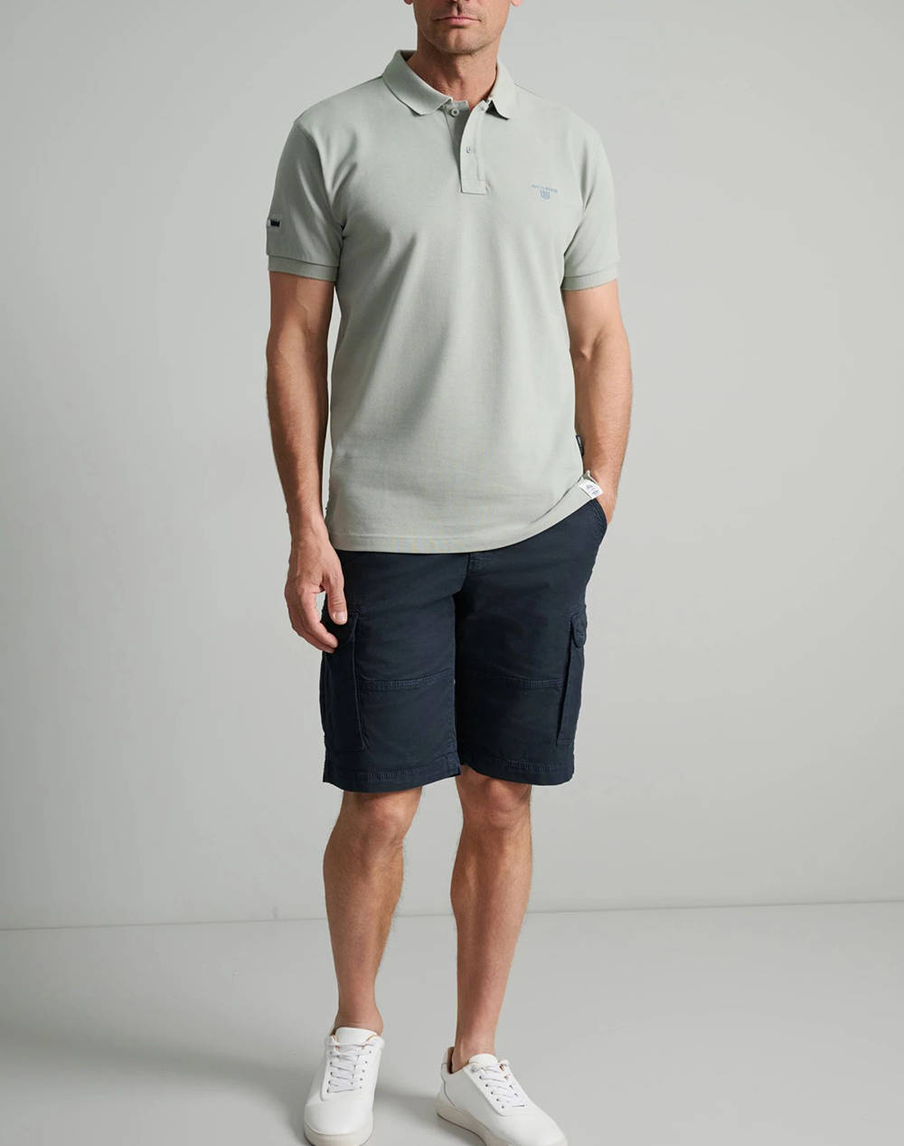 NAVY&GREEN BERMUDE CARGO CU CUREA