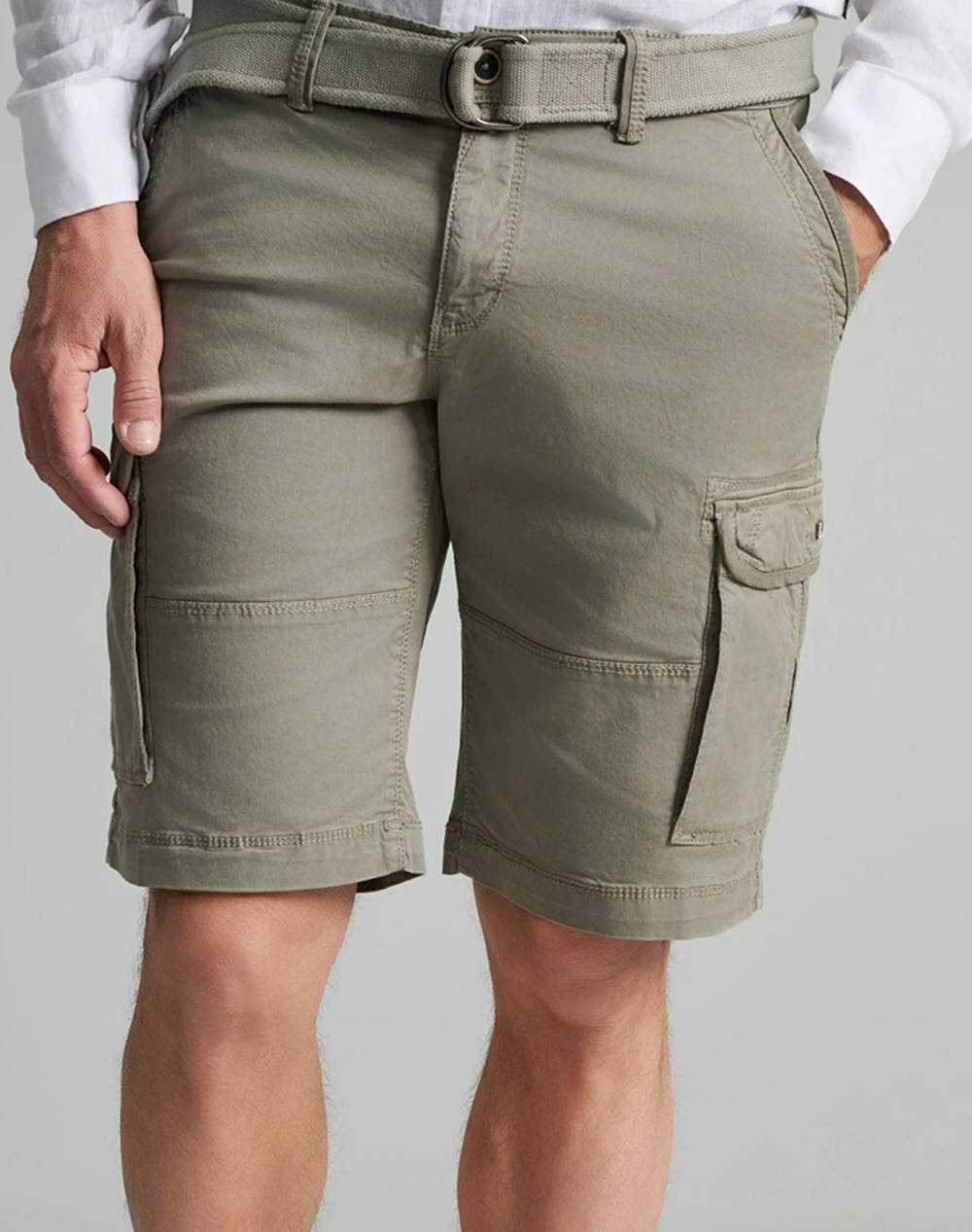 NAVY&GREEN BERMUDE CARGO CU CUREA