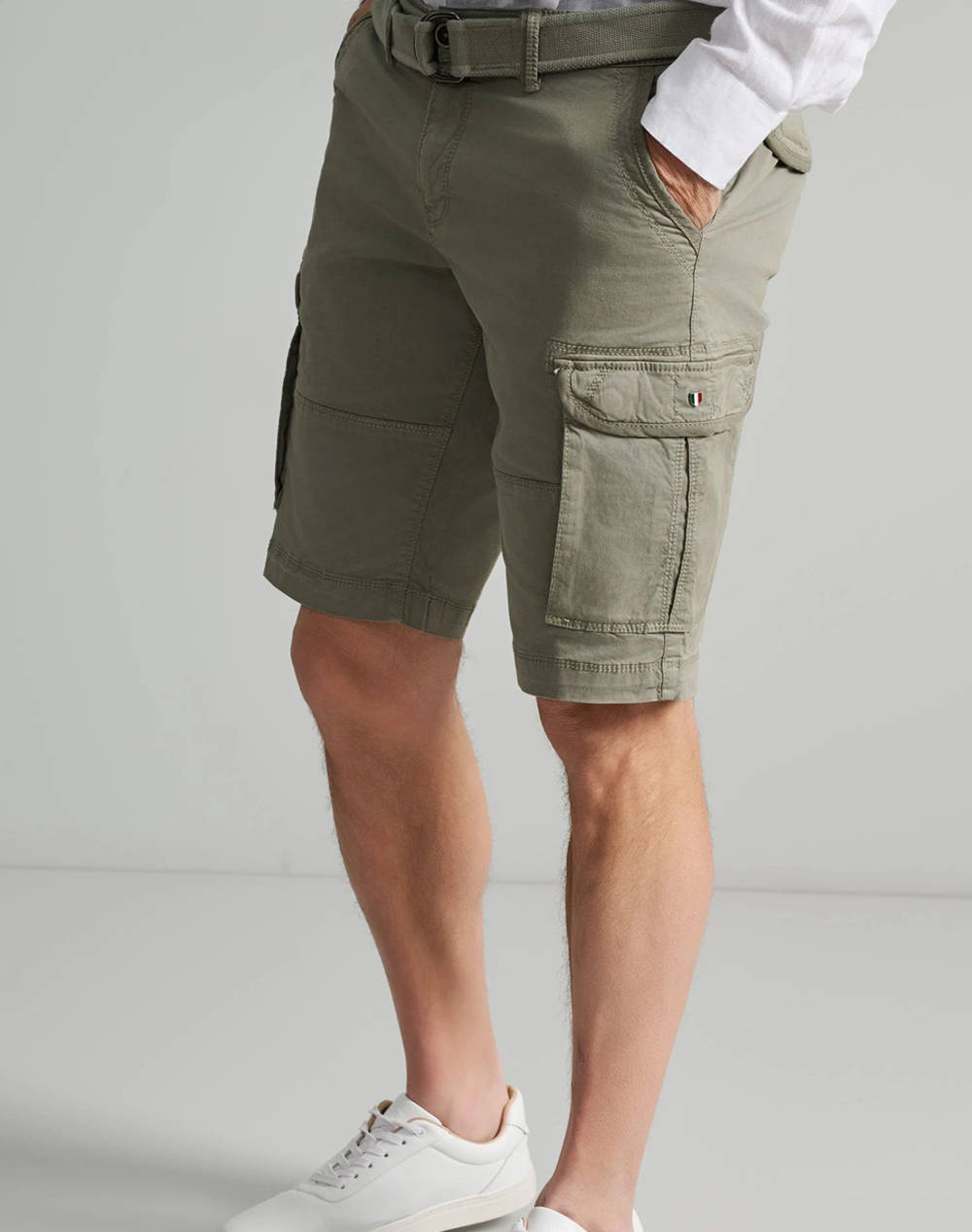 NAVY&GREEN BERMUDE CARGO CU CUREA