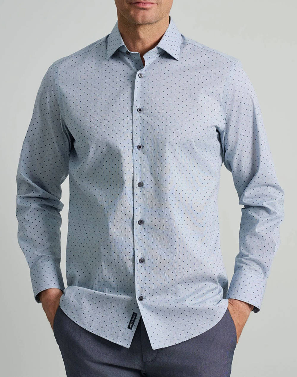 NAVY&GREEN CAMASA FIT LINE
