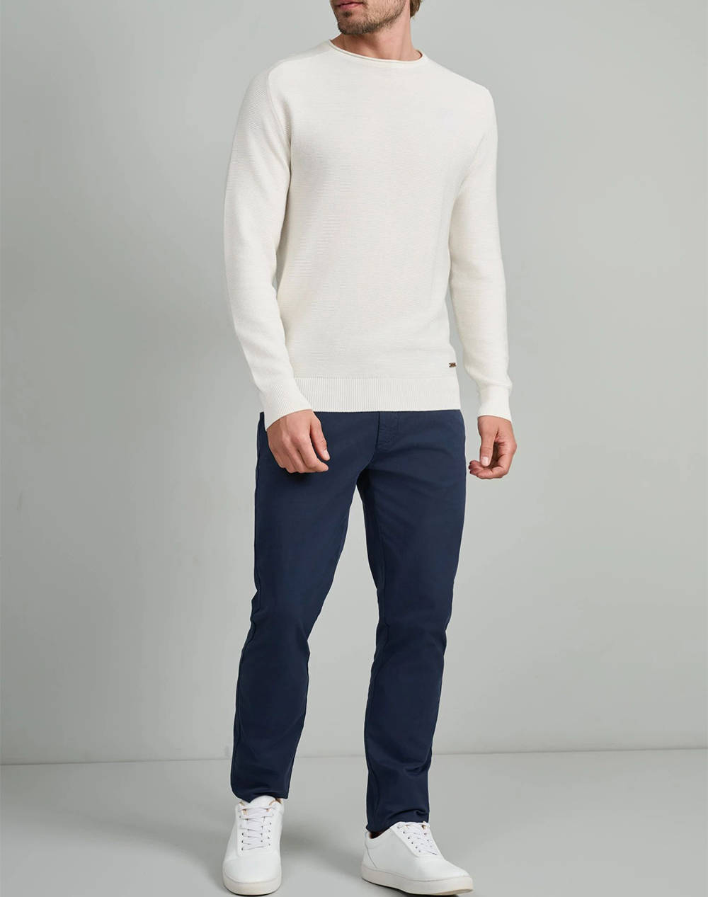 NAVY&GREEN TRICOTAT DIN BUMBAC DECOLTEU, 2TONE
