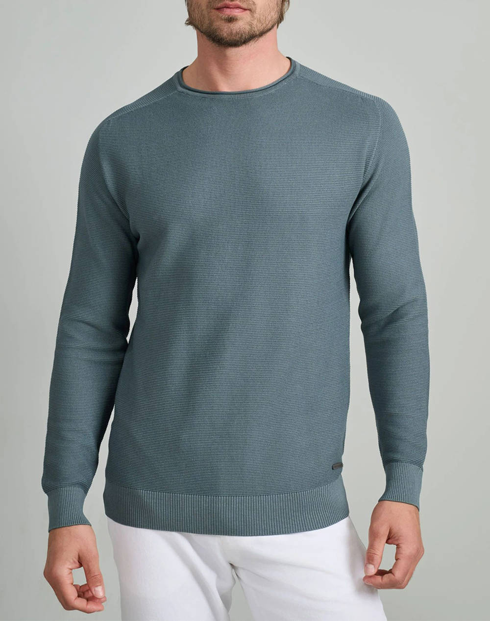 NAVY&GREEN TRICOTAT DIN BUMBAC DECOLTEU, 2TONE