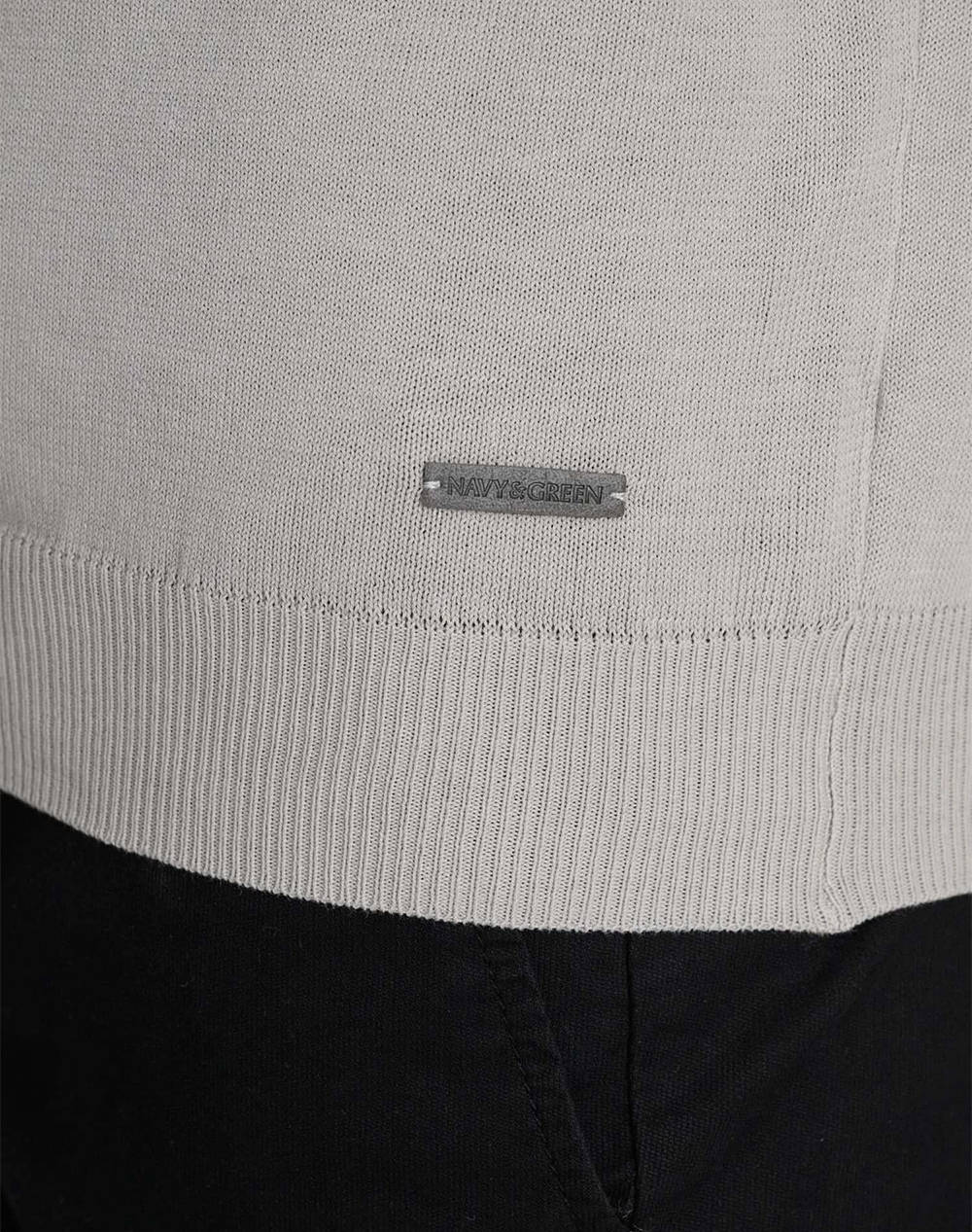NAVY&GREEN TRICOTAT POLO, MANECA SCURTA