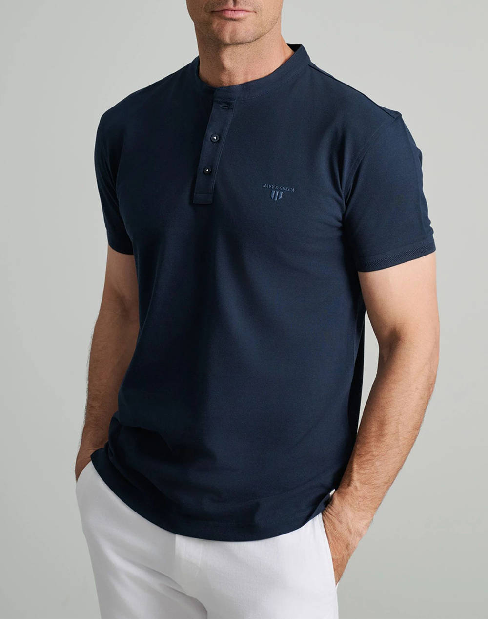 NAVY&GREEN BLUZA CU NASTURE, YOUNG LINE