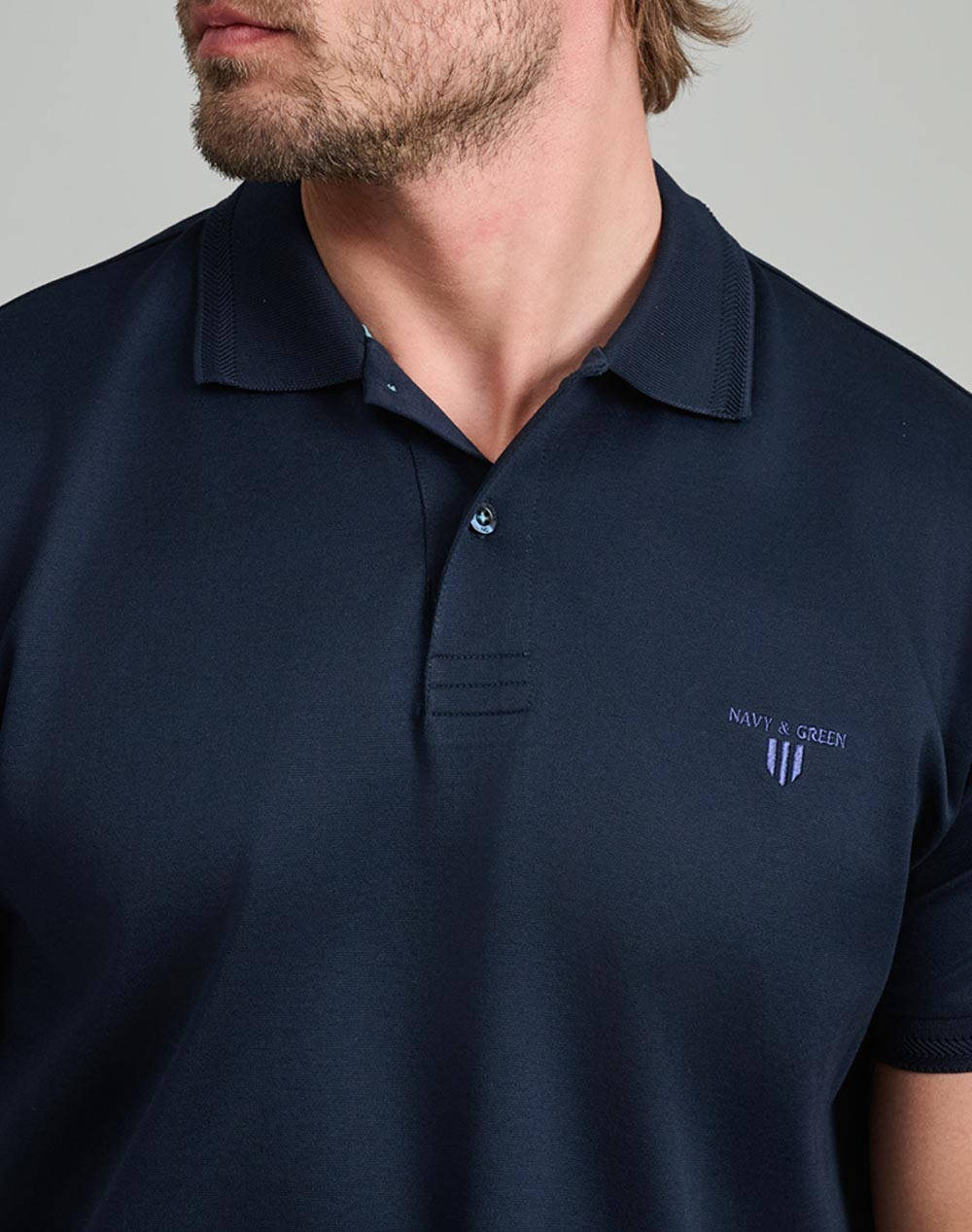 NAVY&GREEN BLUZA POLO