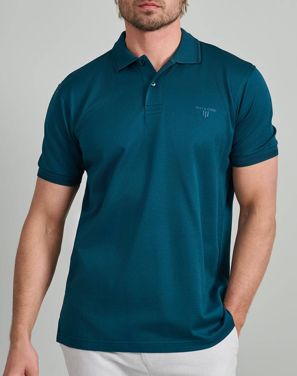 NAVY&GREEN BLUZA POLO