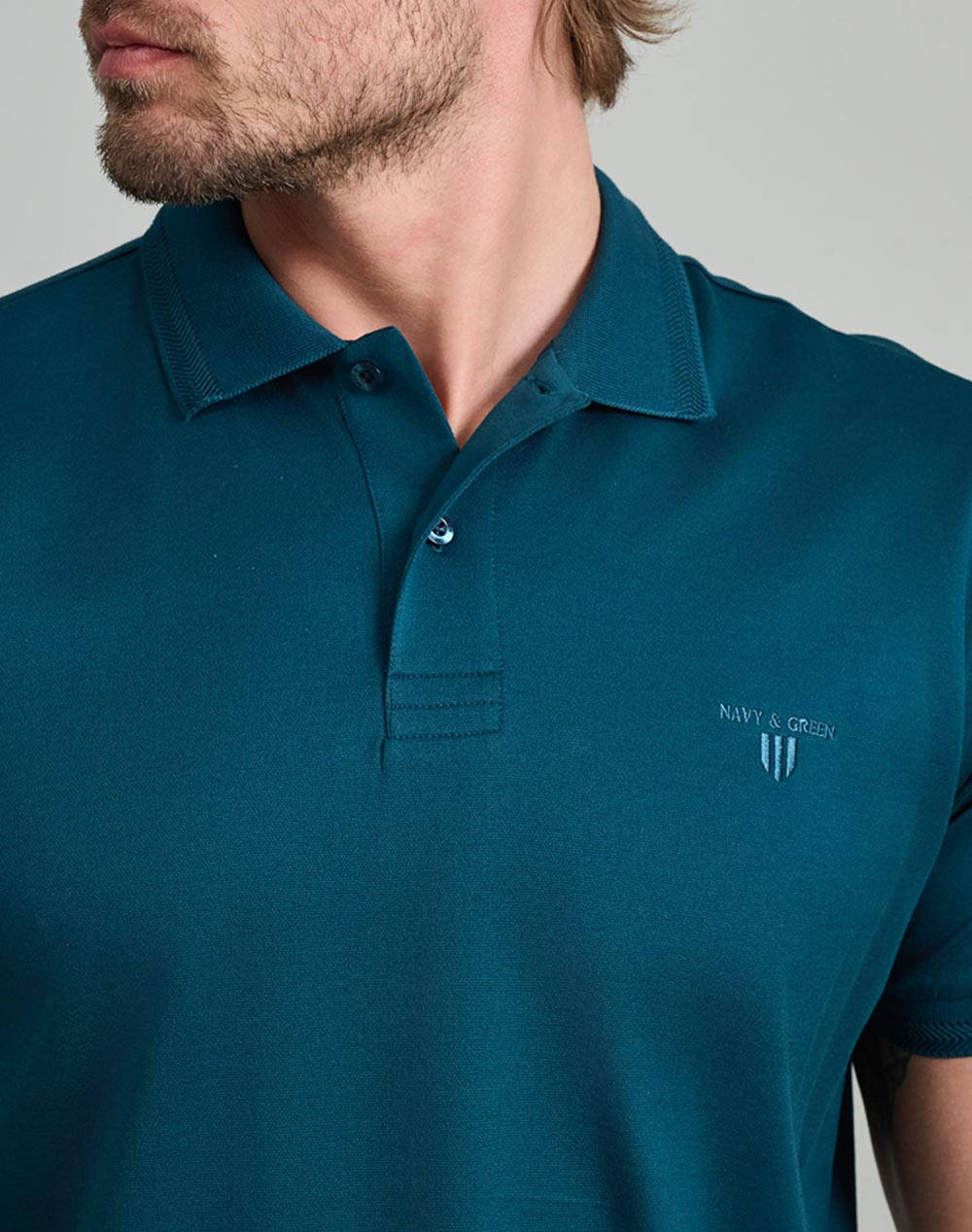 NAVY&GREEN BLUZA POLO