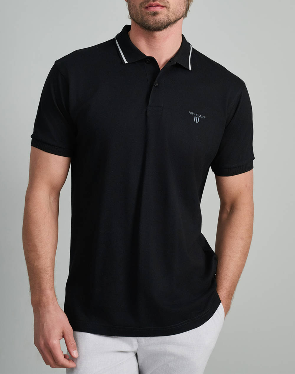 NAVY&GREEN BLUZA POLO