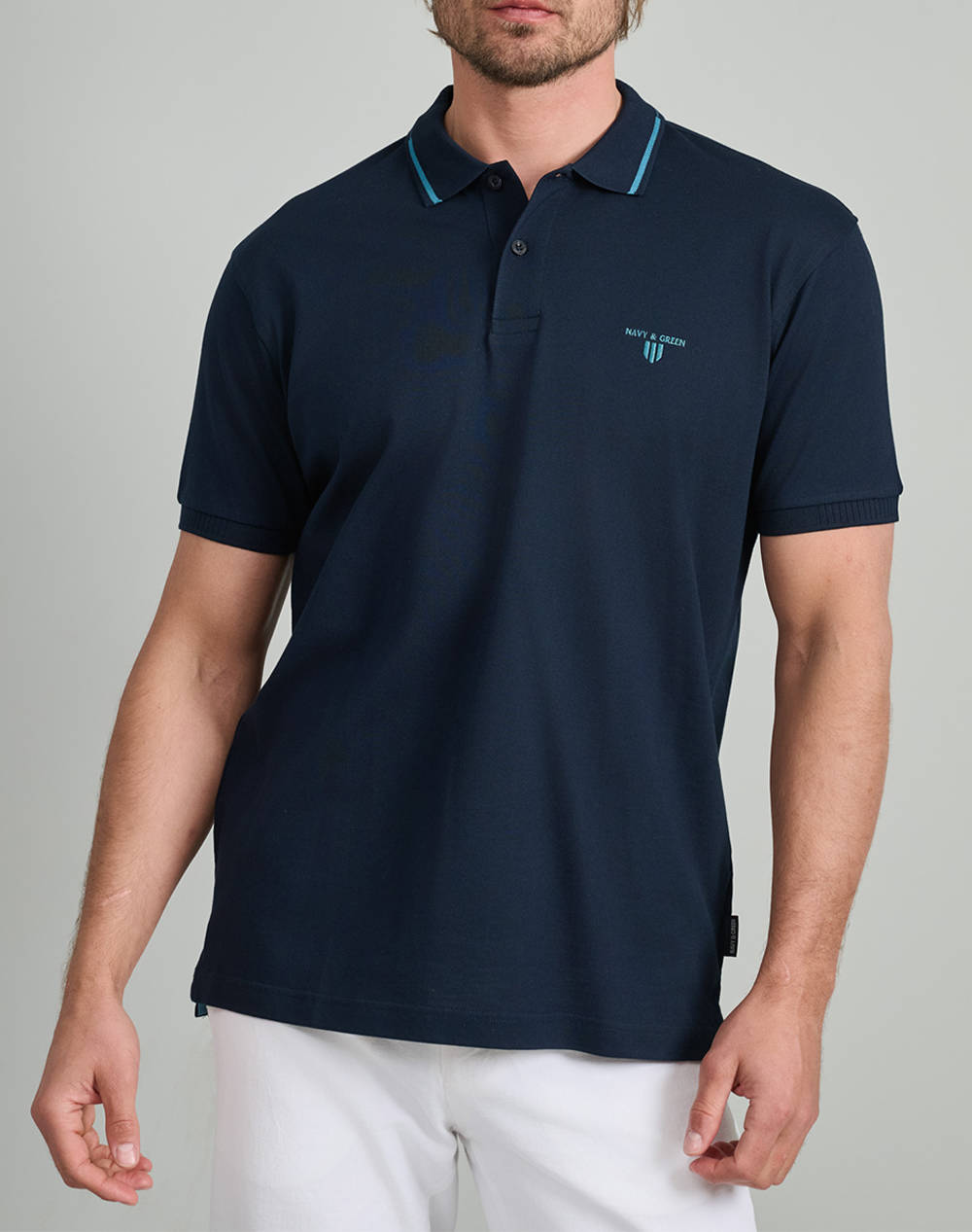 NAVY&GREEN BLUZA POLO