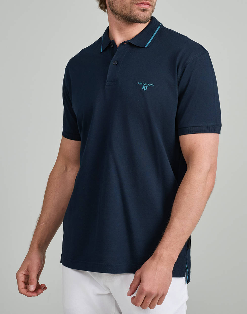 NAVY&GREEN BLUZA POLO