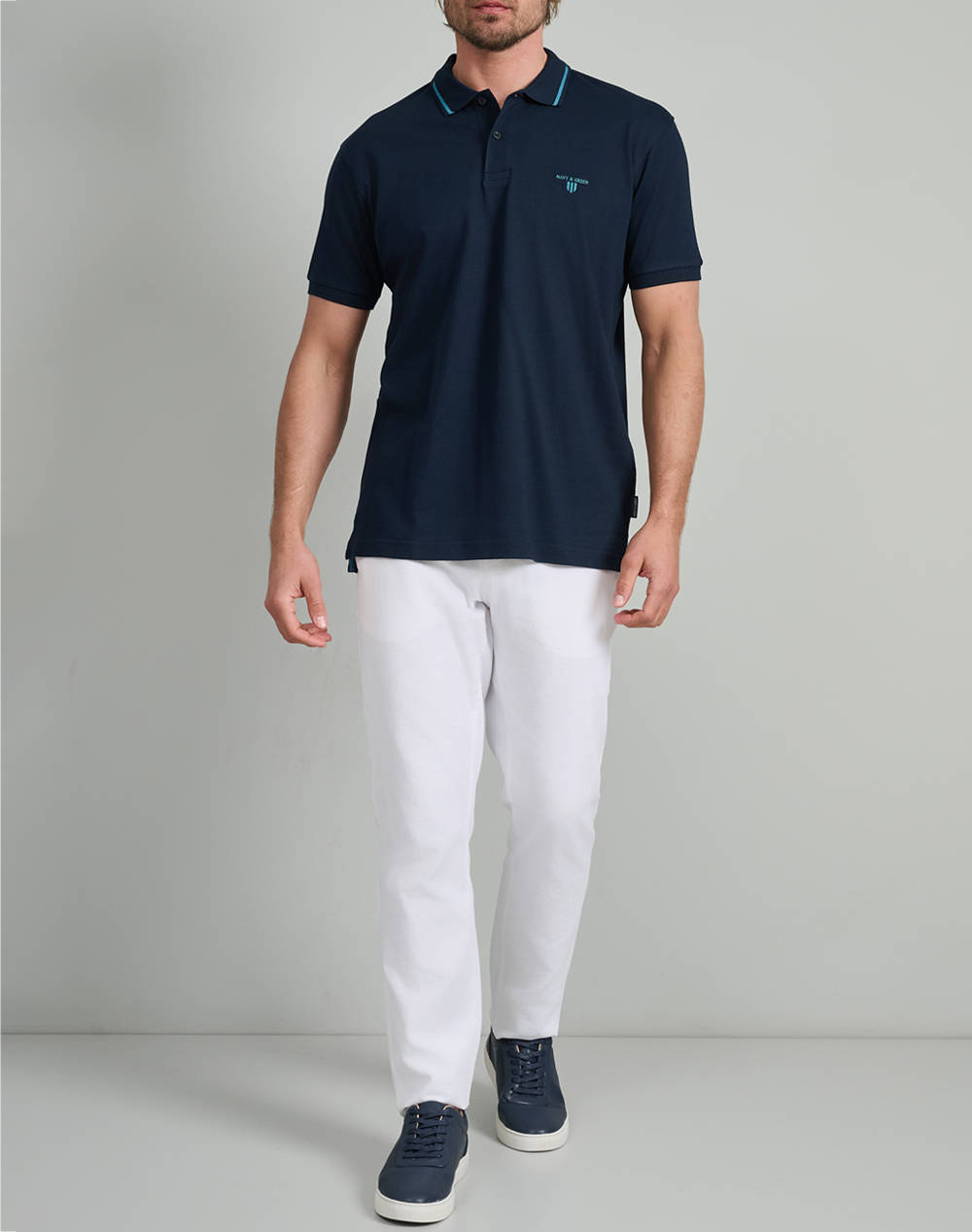 NAVY&GREEN BLUZA POLO