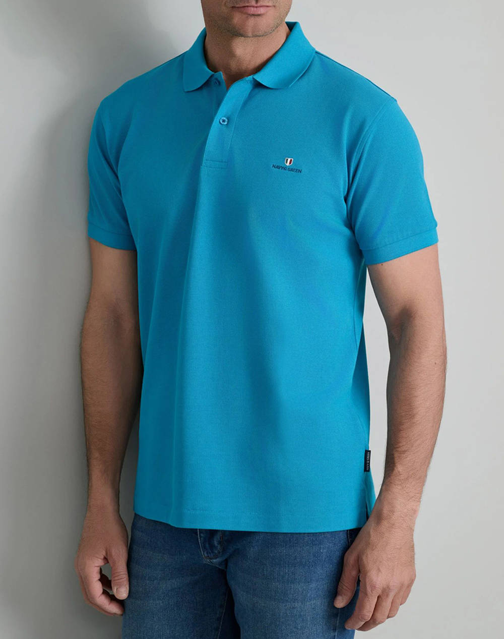 NAVY&GREEN BLUZA POLO MONOCROMA, CUSTOM FIT