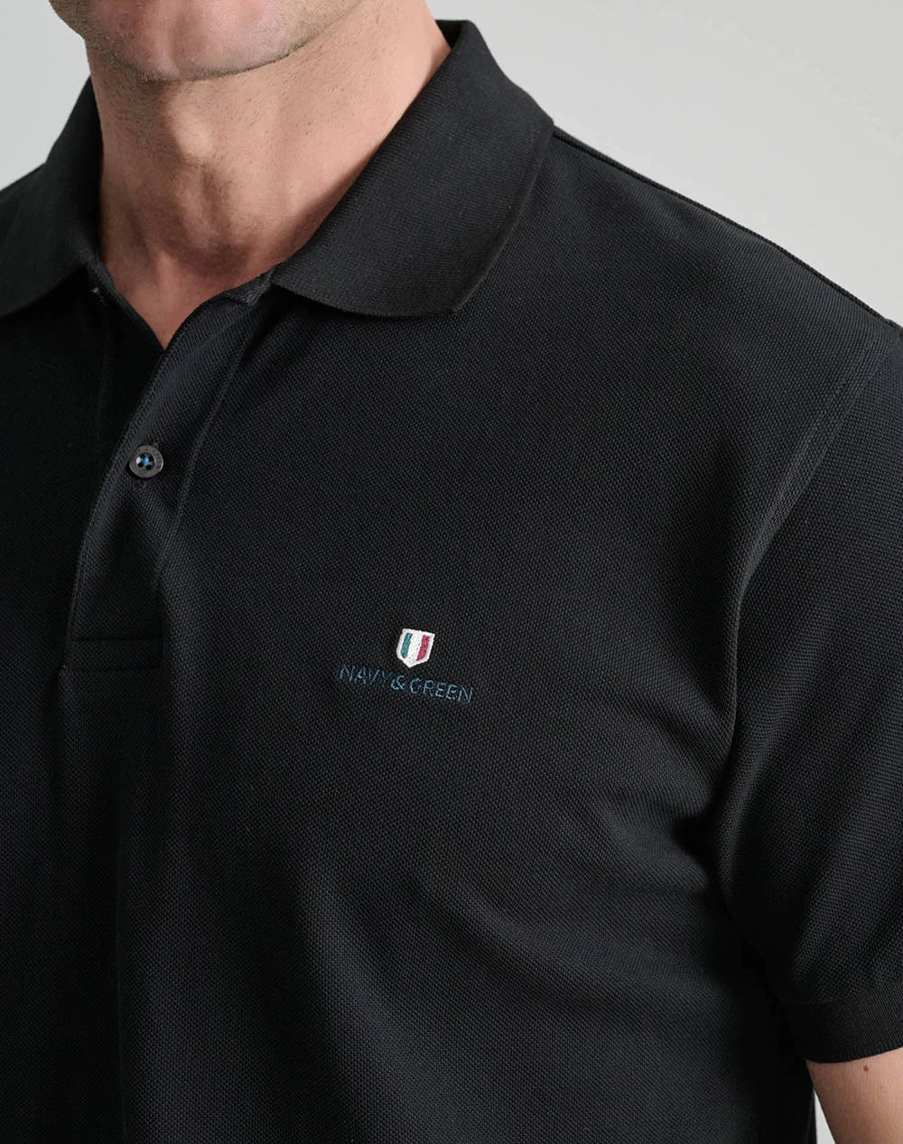 NAVY&GREEN BLUZA POLO MONOCROMA, CUSTOM FIT