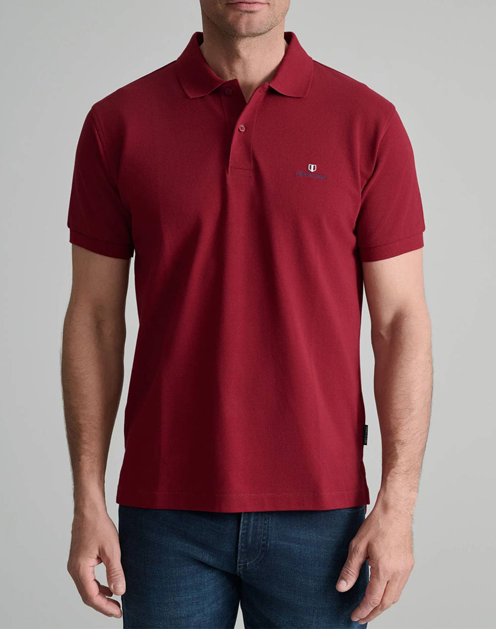 NAVY&GREEN BLUZA POLO MONOCROMA, CUSTOM FIT