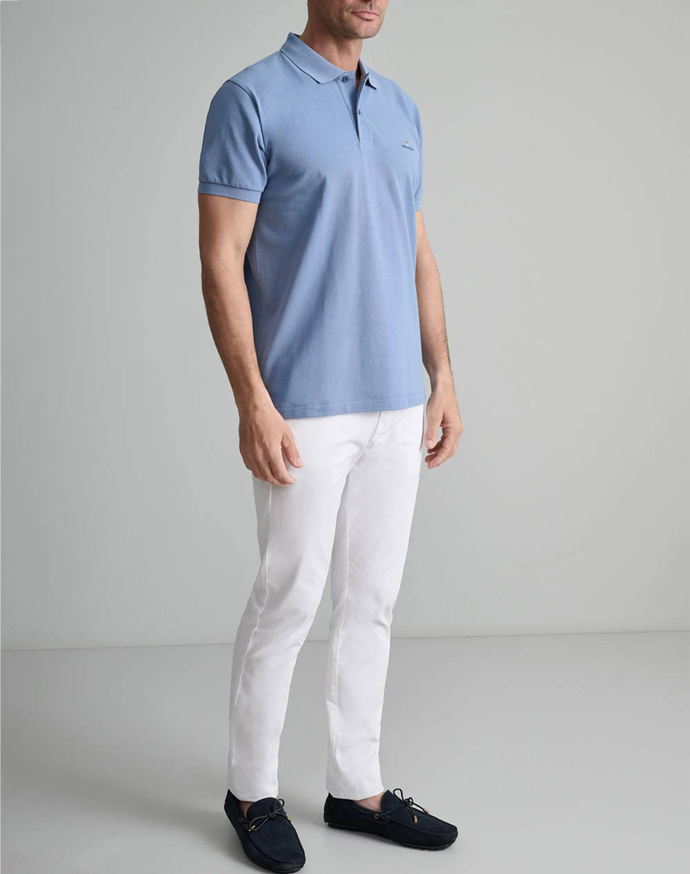NAVY&GREEN BLUZA POLO MONOCROMA, CUSTOM FIT