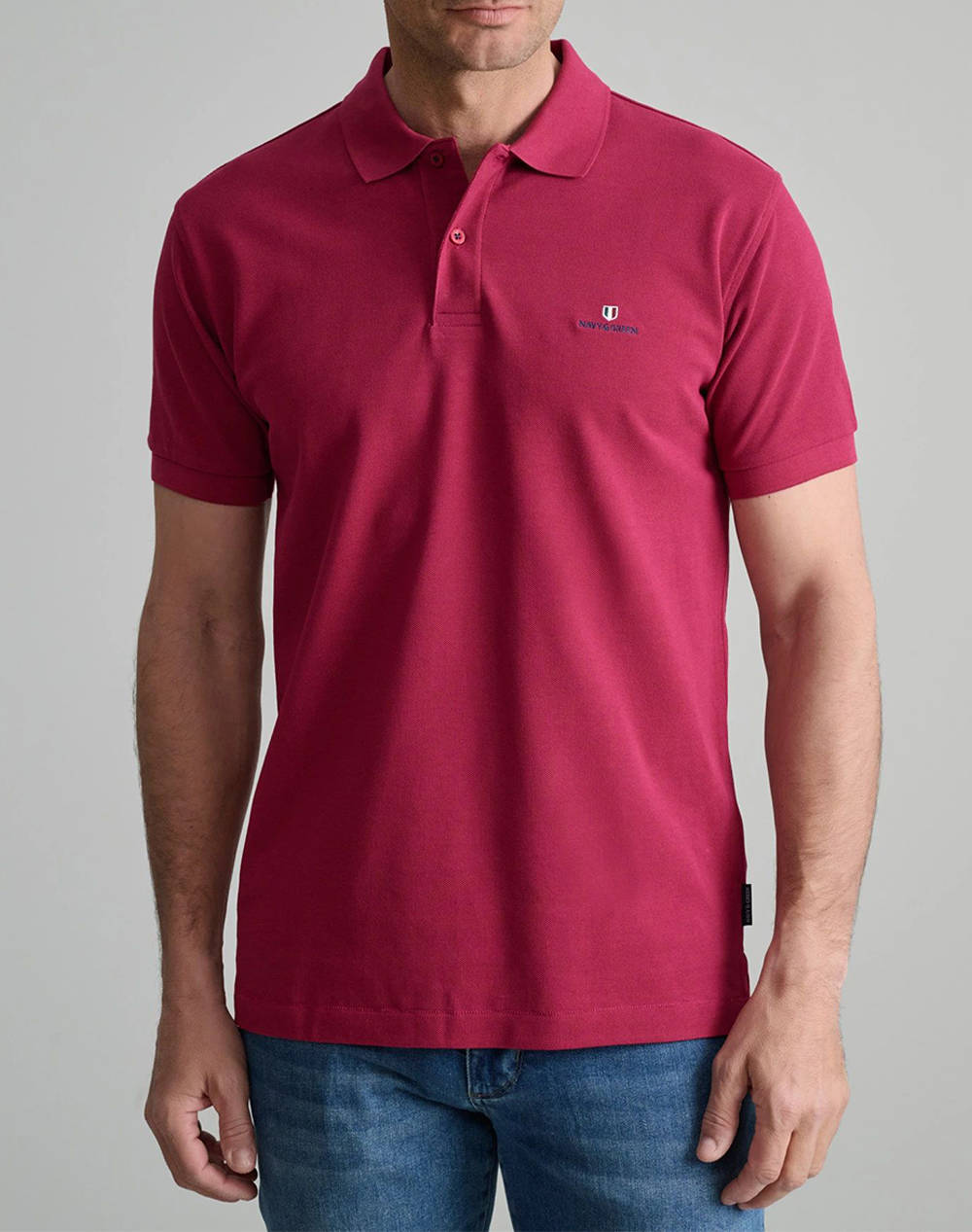 NAVY&GREEN BLUZA POLO MONOCROMA, CUSTOM FIT