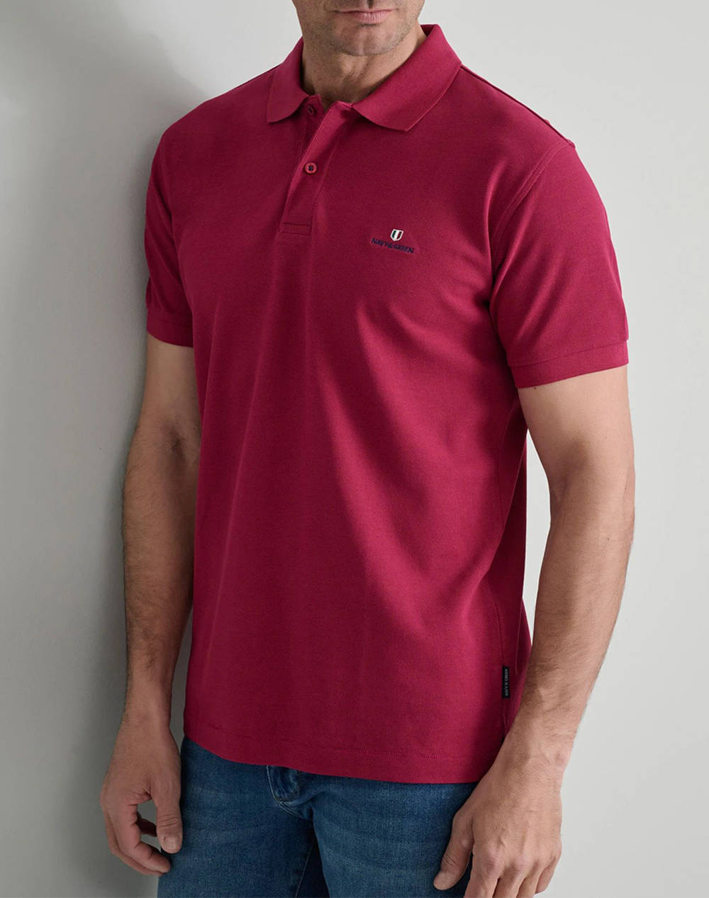 NAVY&GREEN BLUZA POLO MONOCROMA, CUSTOM FIT
