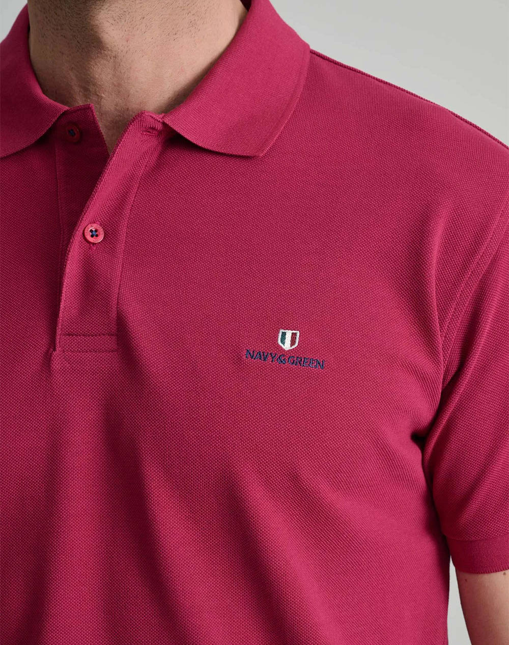 NAVY&GREEN BLUZA POLO MONOCROMA, CUSTOM FIT