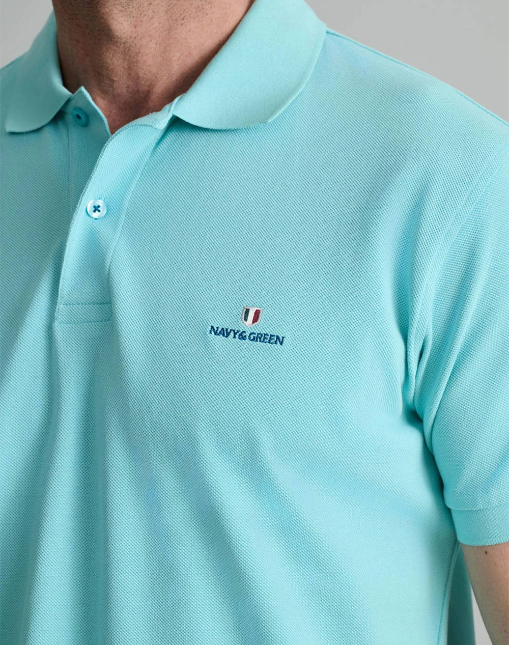 NAVY&GREEN BLUZA POLO MONOCROMA, CUSTOM FIT