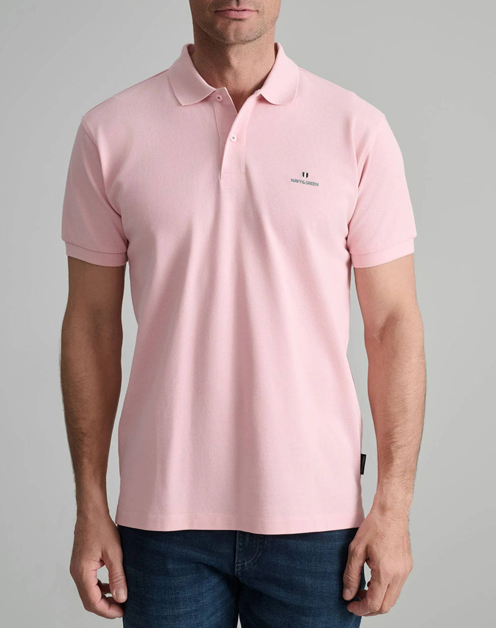 NAVY&GREEN BLUZA POLO MONOCROMA, CUSTOM FIT