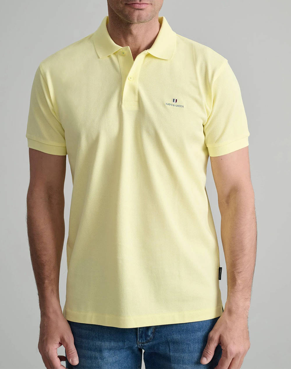NAVY&GREEN BLUZA POLO MONOCROMA, CUSTOM FIT